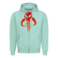 Seafoam Mando Mythosaur Skull Sticker Zipper Hoodie - longCreatives