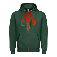 Sports Green Mando Mythosaur Skull Sticker Zipper Hoodie - longCreatives