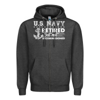 Charcoal Heather US Navy Retired Shirt Zipper Hoodie - longCreatives