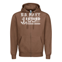 Chestnut US Navy Retired Shirt Zipper Hoodie - longCreatives