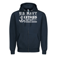 Navy US Navy Retired Shirt Zipper Hoodie - longCreatives
