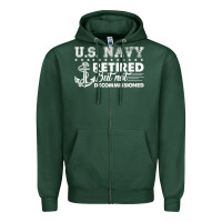 Sports Green US Navy Retired Shirt Zipper Hoodie - longCreatives