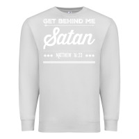 Dove Grey Get behind me Satan Matthew 1623 Quote Premium Sweatshirt - longCreatives
