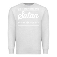 Oatmeal Heather Get behind me Satan Matthew 1623 Quote Premium Sweatshirt - longCreatives