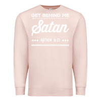 Pale Pink Get behind me Satan Matthew 1623 Quote Premium Sweatshirt - longCreatives