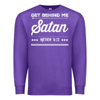 Purple Get behind me Satan Matthew 1623 Quote Premium Sweatshirt - longCreatives