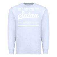 White Get behind me Satan Matthew 1623 Quote Premium Sweatshirt - longCreatives
