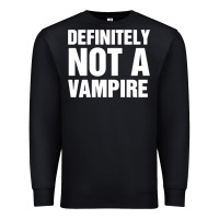 Black Definitely Not A Vampire merch Premium Sweatshirt - longCreatives