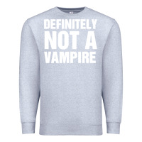 Heather Grey Definitely Not A Vampire merch Premium Sweatshirt - longCreatives