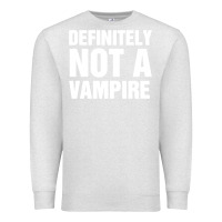 Oatmeal Heather Definitely Not A Vampire merch Premium Sweatshirt - longCreatives