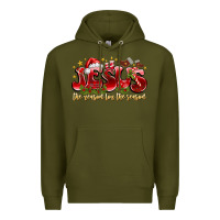 Army Green Jesus The Reason For The Season Premium Hoodie - CowhideDigitalArt