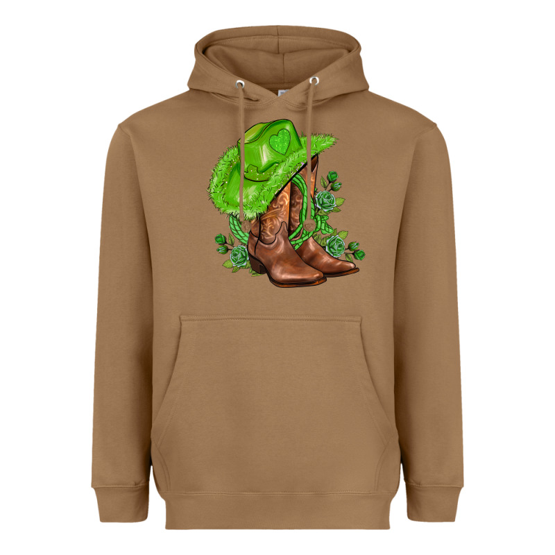 Green  Cowgirl And Roses Heavyweight Hoodie by AdoDesignShop | Teevron