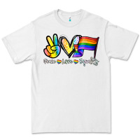 White Peace love equality Premium Tee - NancyCooperArtShop