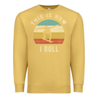 Antique Gold Skater - This Is How I Roll Retro Skateboard Gift Premium Sweatshirt - longCreatives