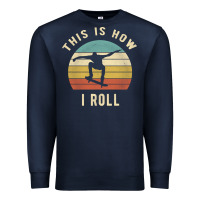 Navy Skater - This Is How I Roll Retro Skateboard Gift Premium Sweatshirt - longCreatives