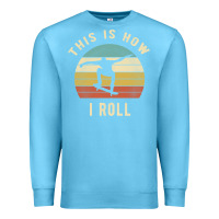 Ocean Blue Skater - This Is How I Roll Retro Skateboard Gift Premium Sweatshirt - longCreatives