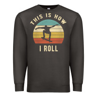 Smoke Skater - This Is How I Roll Retro Skateboard Gift Premium Sweatshirt - longCreatives