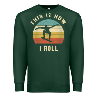 Sports Green Skater - This Is How I Roll Retro Skateboard Gift Premium Sweatshirt - longCreatives