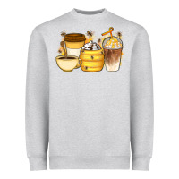 Heather Grey Bee Honey Coffee Cups Heavyweight Sweatshirt - Artiststas