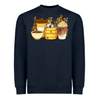 Navy Bee Honey Coffee Cups Heavyweight Sweatshirt - Artiststas