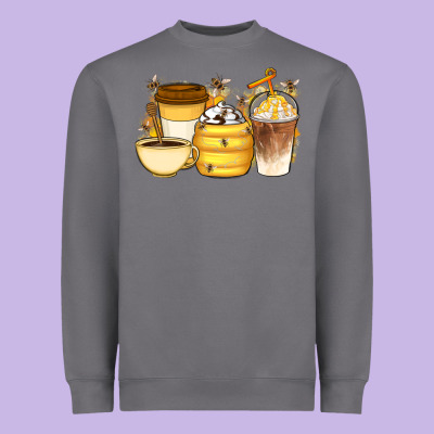Bee Honey Coffee Cups Heavyweight Sweatshirt Designed By Artiststas