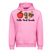 Fuchsia Pink hello first grade leopard 3200x2400 Urban Hoodie - AdoDesignShop