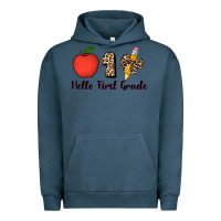 Pigment Midnight Navy hello first grade leopard 3200x2400 Urban Hoodie - AdoDesignShop