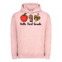 Pigment Salmon hello first grade leopard 3200x2400 Urban Hoodie - AdoDesignShop