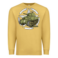 Antique Gold Sherman M4A1 WWII Army Tank History Vintage Premium Sweatshirt - longCreatives