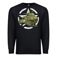 Black Sherman M4A1 WWII Army Tank History Vintage Premium Sweatshirt - longCreatives