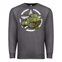 Charcoal Heather Sherman M4A1 WWII Army Tank History Vintage Premium Sweatshirt - longCreatives