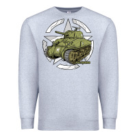 Heather Grey Sherman M4A1 WWII Army Tank History Vintage Premium Sweatshirt - longCreatives