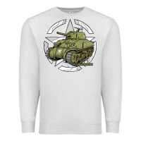 Oatmeal Heather Sherman M4A1 WWII Army Tank History Vintage Premium Sweatshirt - longCreatives
