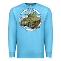 Ocean Blue Sherman M4A1 WWII Army Tank History Vintage Premium Sweatshirt - longCreatives
