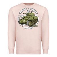 Pale Pink Sherman M4A1 WWII Army Tank History Vintage Premium Sweatshirt - longCreatives