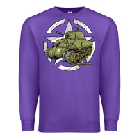 Purple Sherman M4A1 WWII Army Tank History Vintage Premium Sweatshirt - longCreatives