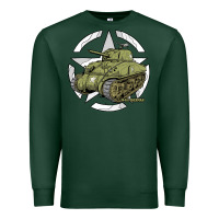 Sports Green Sherman M4A1 WWII Army Tank History Vintage Premium Sweatshirt - longCreatives