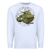 White Sherman M4A1 WWII Army Tank History Vintage Premium Sweatshirt - longCreatives