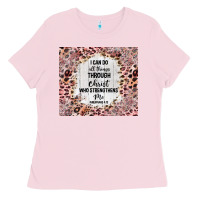 Bubblegum Pink i can do all things with leopard and glitter Ladies Tee - TumblerDesignByShophia