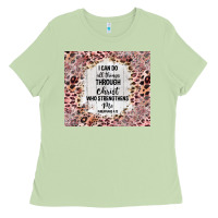 Matcha i can do all things with leopard and glitter Ladies Tee - TumblerDesignByShophia