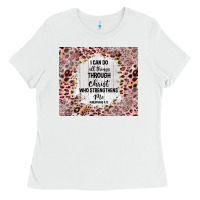 I Can Do All Things With Leopard And Glitter Ladies Tee | Teevron
