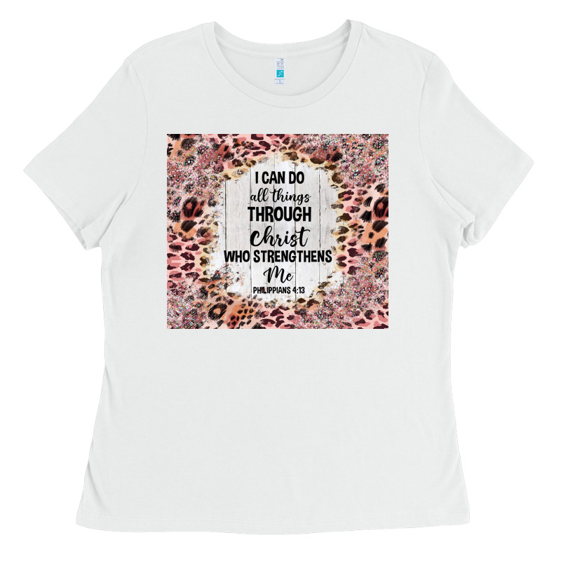 I Can Do All Things With Leopard And Glitter Ladies Tee by TumblerDesignByShophia | Teevron
