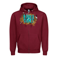 Burgundy rodeo time  with leopard and cowhide Zipper Hoodie - Artiststas