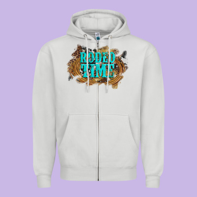 Rodeo Time  With Leopard And Cowhide Zipper Hoodie Designed By Artiststas