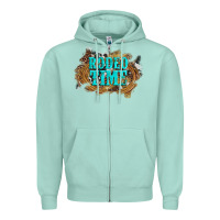 Seafoam rodeo time  with leopard and cowhide Zipper Hoodie - Artiststas