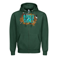 Sports Green rodeo time  with leopard and cowhide Zipper Hoodie - Artiststas