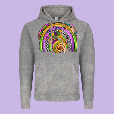 Mardi Gras Rainbow Vintage Hoodie Designed By Oliviacreatesart