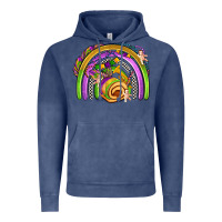 Vintage Denim mardi gras rainbow Vintage Hoodie - OliviaCreatesArt