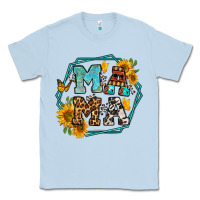 Dusty Blue sunflowers hexagon frame mama Classic Tee - Jasminsmagicworld