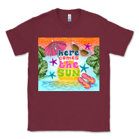 Burgundy here comes the sun Classic Tee - TumblerDesignByShophia